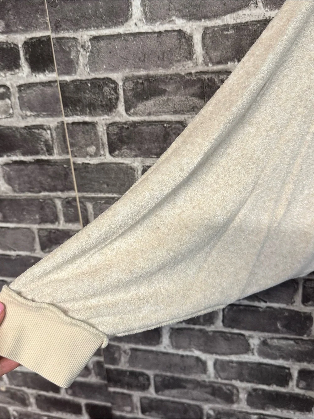 Free People Take It Off Pullover Sweatshirt oatmeal light tan sweater vneck